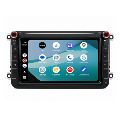 Navigatore per VW Seat e Skoda 8 pollici | Carplay | Androide | DAB+ | Bluetooth | Wi-Fi | AVN-R522