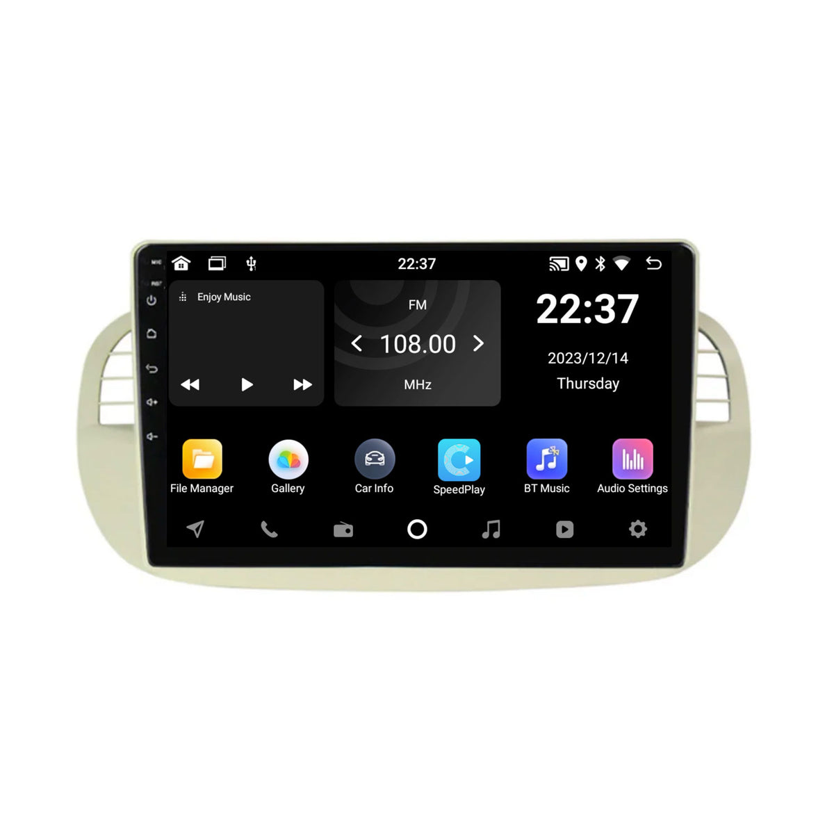 Navigatore per Fiat 500 | Full Touch | Carplay | Android | DAB | Bluetooth | Bianco | XR4
