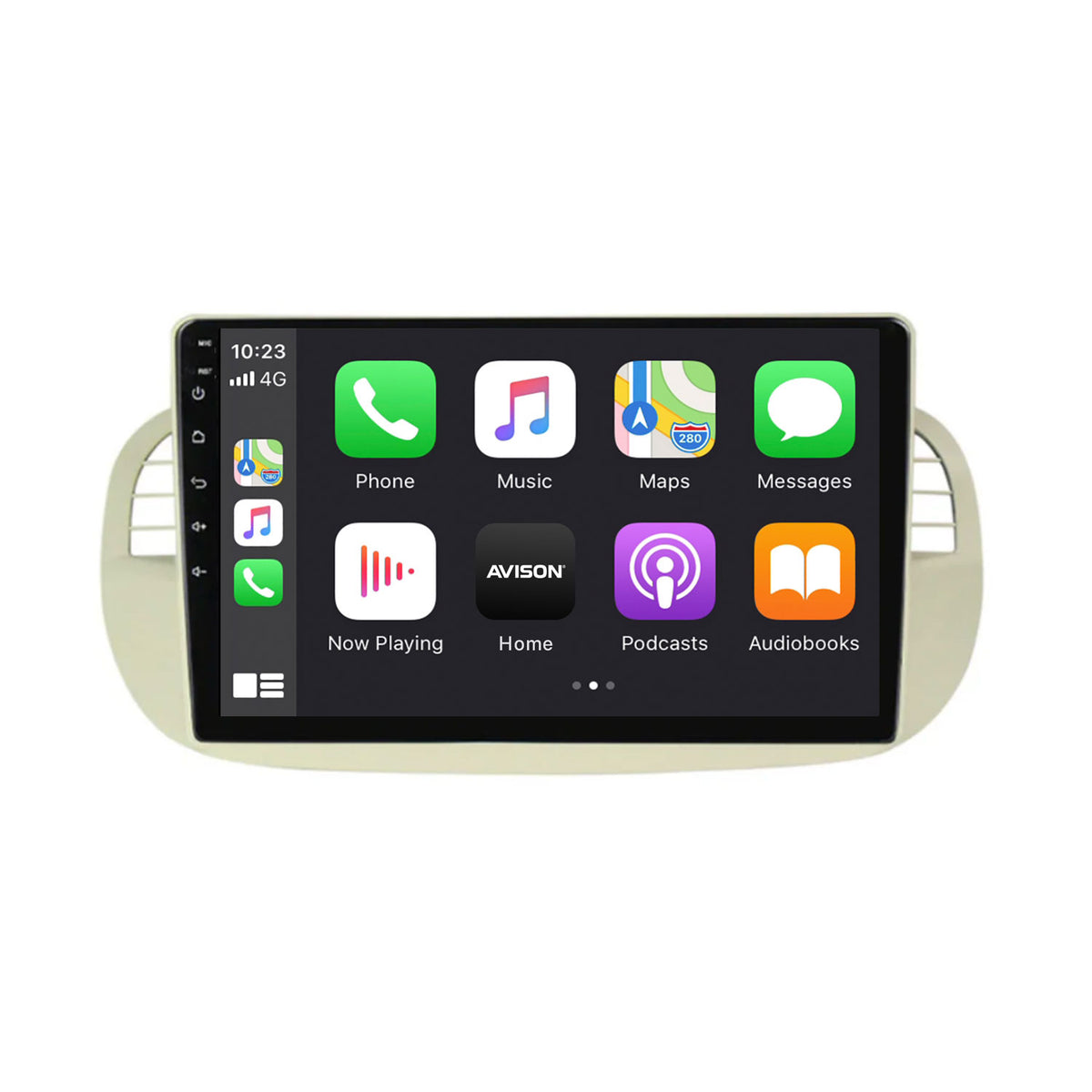 Navigatore per Fiat 500 | Full Touch | Carplay | Android | DAB | Bluetooth | Bianco | XR4
