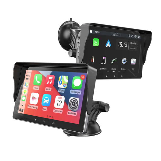 Sistema di navigazione portatile con CarPlay e Android Auto | 7 pollici | Bluetooth | Trasmettitore FM | AUX