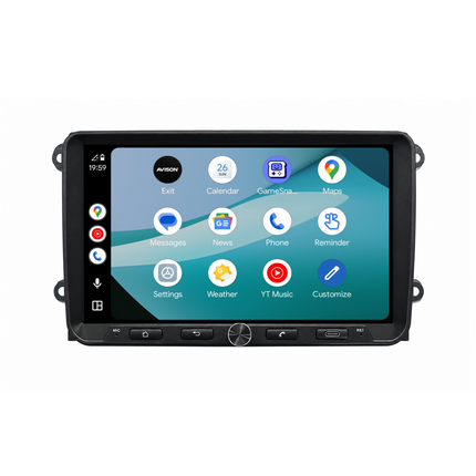 Autoradio navigatore QLED 9" per VW, Seat & Skoda - CarPlay wireless & Android Auto - AVN-R599