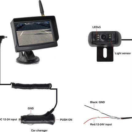 Set di telecamere di retromarcia senza fili | Auto | Caravan | SUV | Universale | 20M