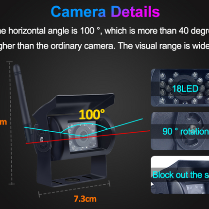 Set di telecamere retrovisore wireless 300m | Camion | Camper | Barca | Trattore
